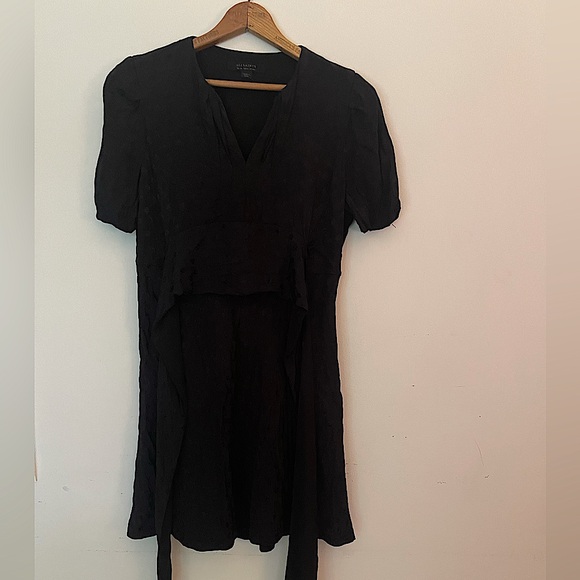 All Saints - Avery viscose dress - black floral viscose - Picture 1 of 7